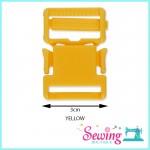 BUTTON - BUCKLE-SQUARE-PLASTIC-30MM(BROWN, LIGHT BLUE, PINK, RED, WHITE & YELLOW)